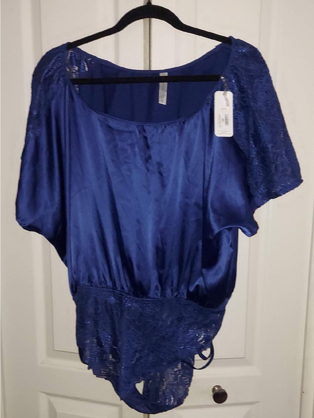 NWT Coquette Navy Blue Lace & Satin Lingerie Outfit - Queen Size